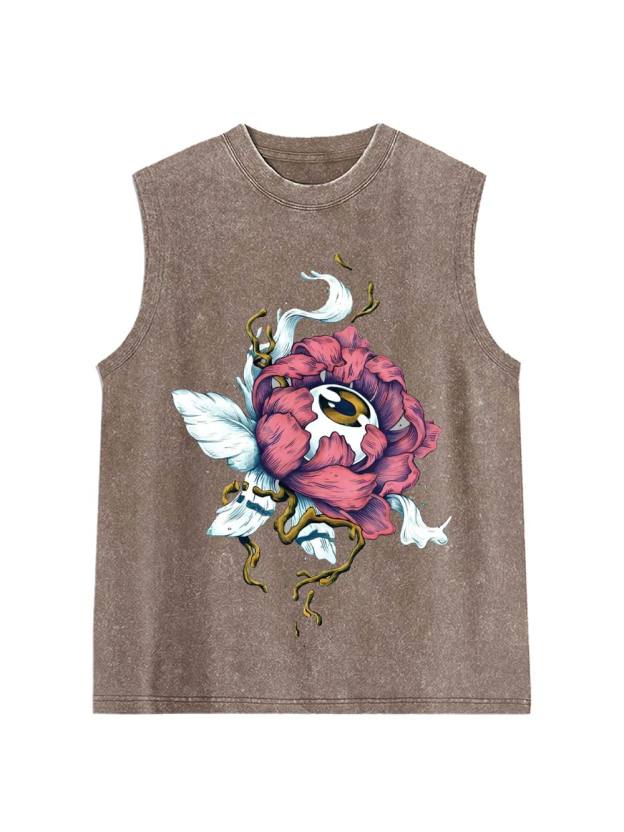 Floral Eye Fusion Washed Tank Top