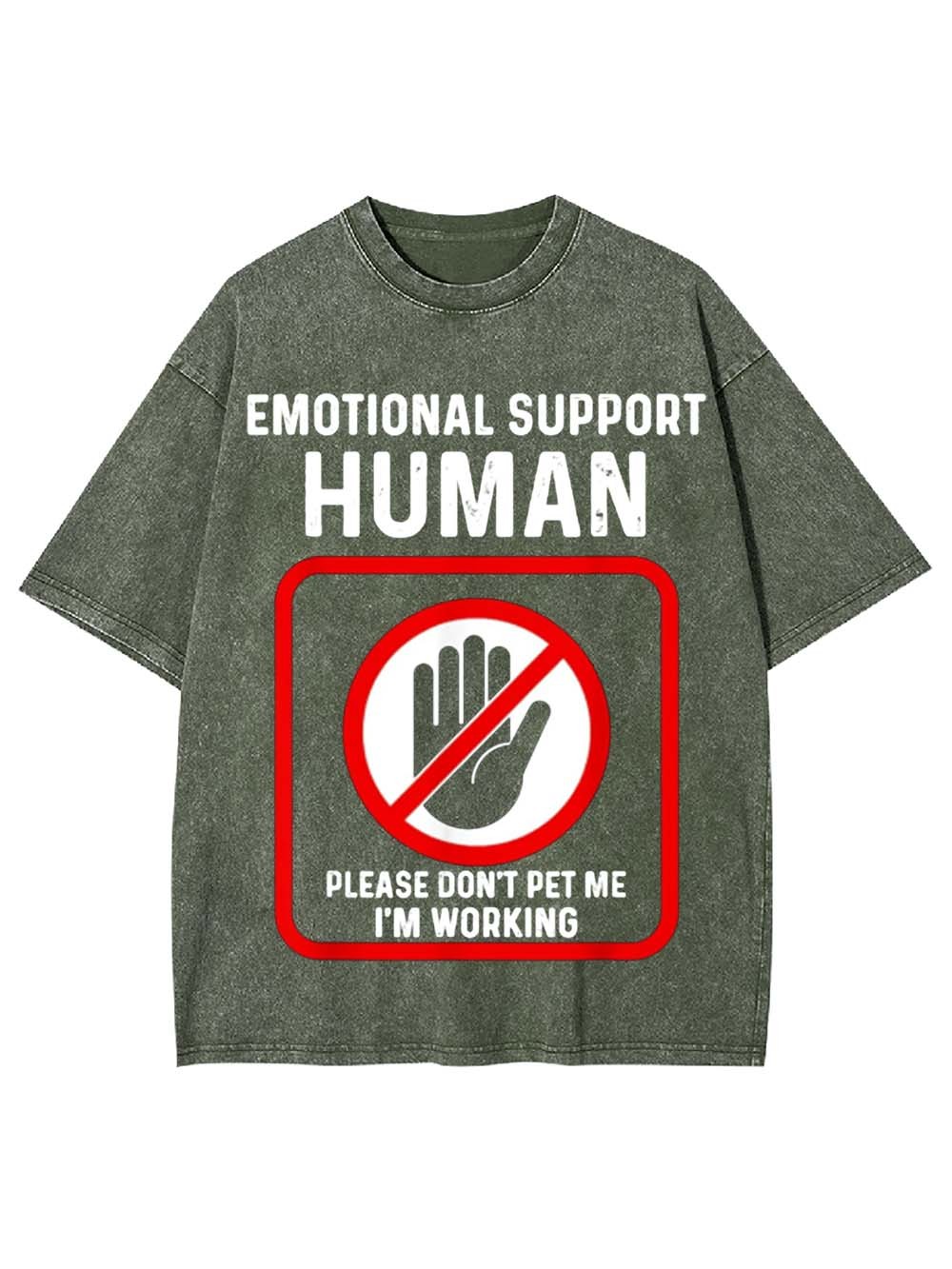 EMOTIONAL SUPPORT HUMAN WASHED TSHIRT