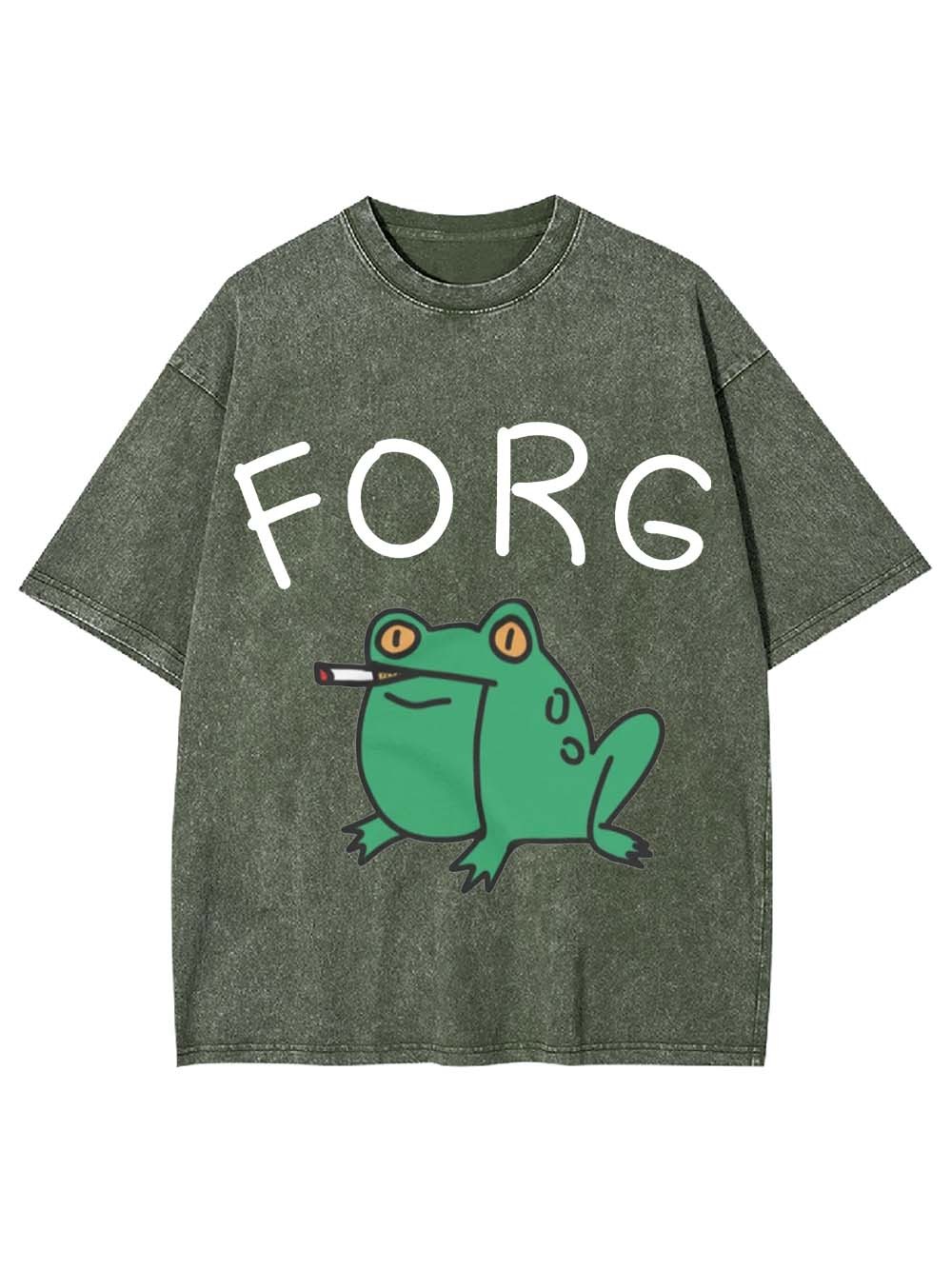 Forg the Smoking Frog Washed Tshirt