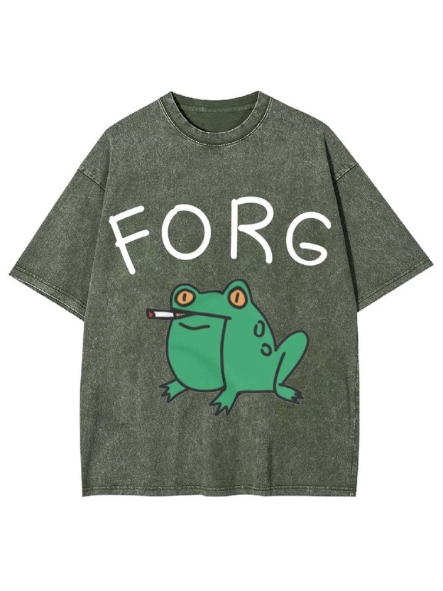 Forg the Smoking Frog Washed Tshirt