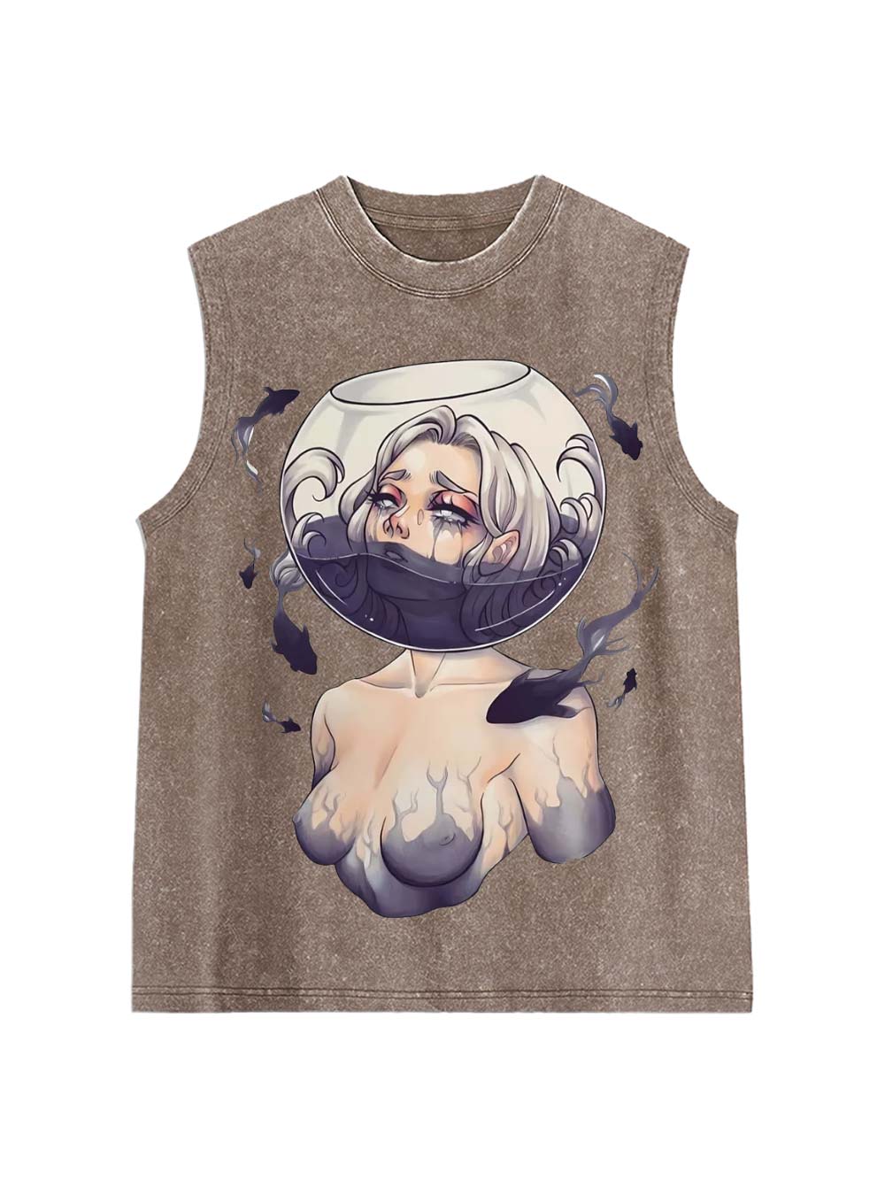 Drowning In Silence Washed Tank Top