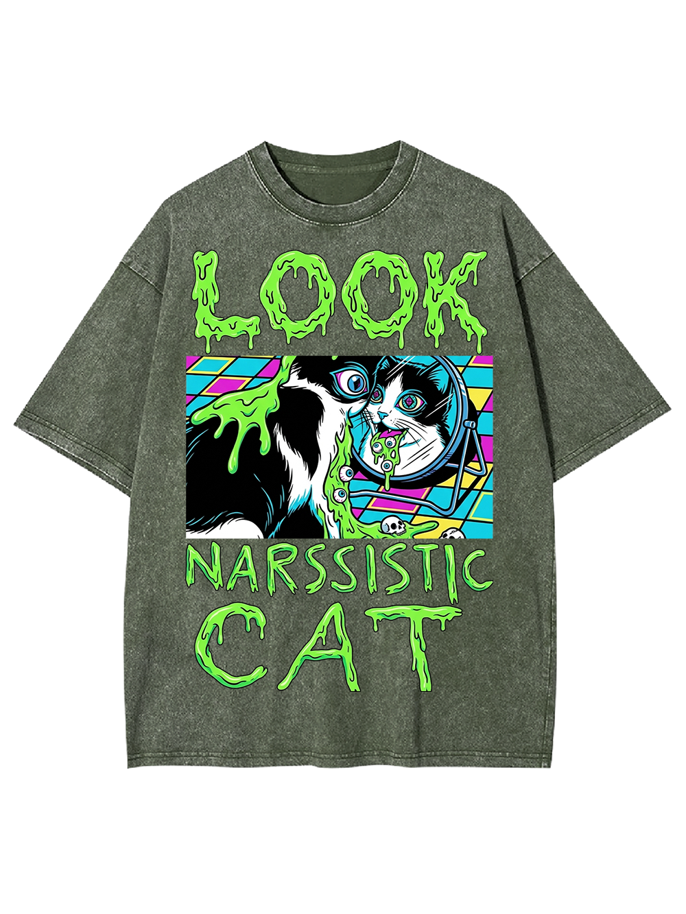 LOOK NARCISSISTIC CAT AAA WASHED TSHIRT