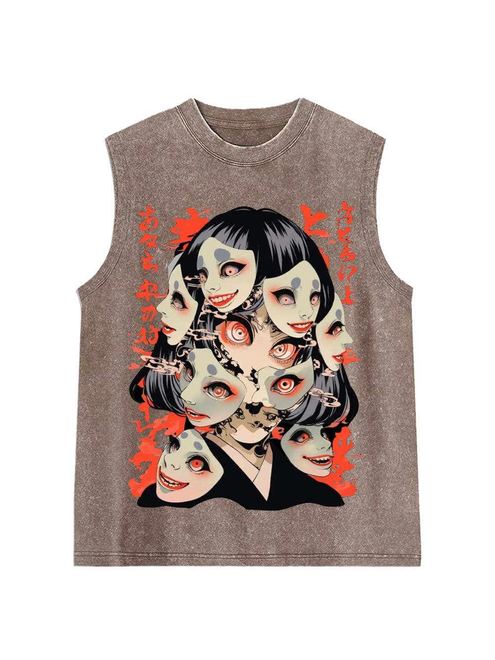 Faces Of Chaos Washed Tank Top