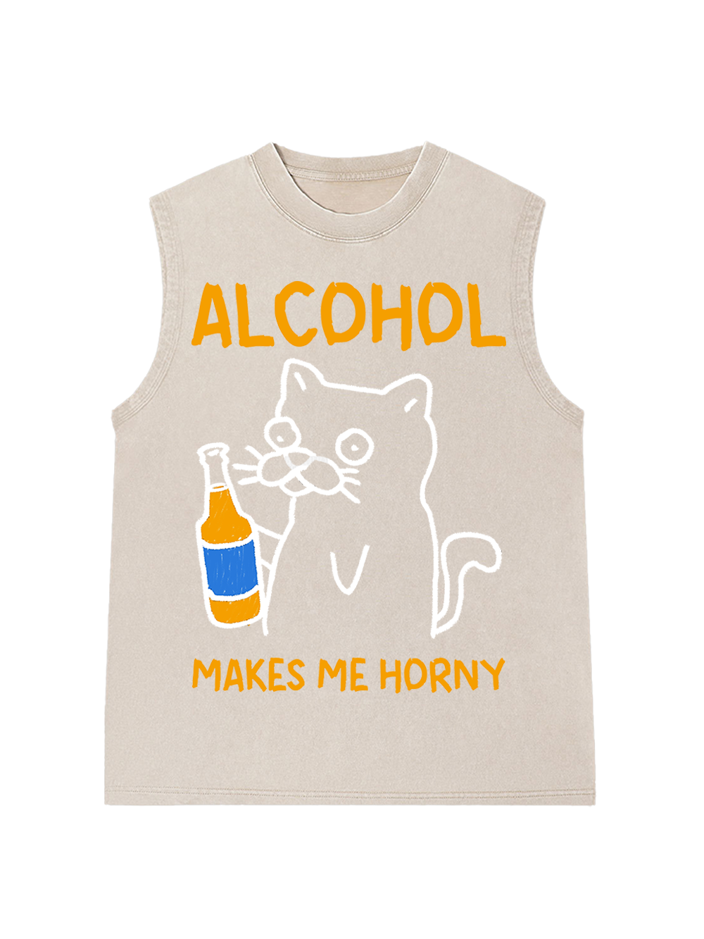 ALCOHOL MAKES ME HORNY WASHED TANK