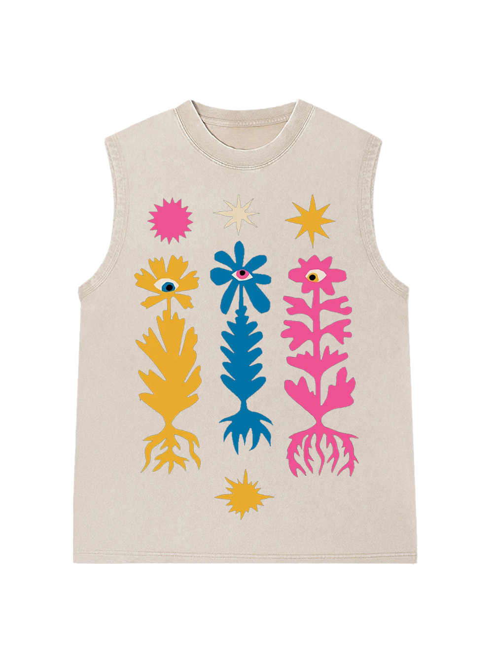 FLOWER WASHED TANK