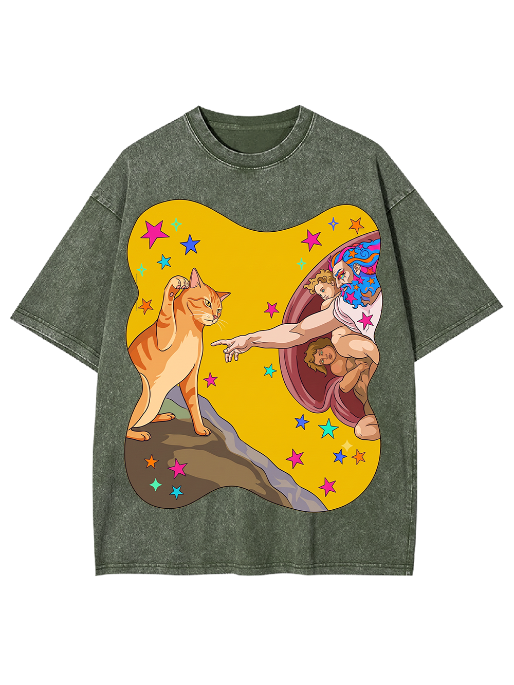 GOD CAT TOUCH AAA WASHED TSHIRT