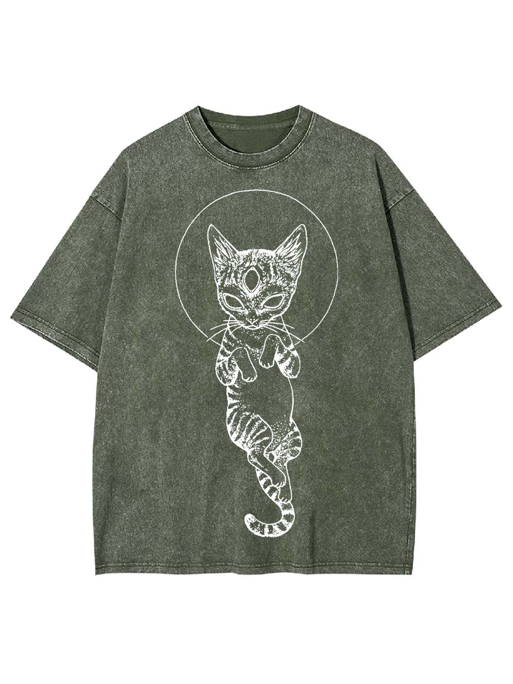 MYSTICAL THIRD-EYE CAT WASHED TSHIRT