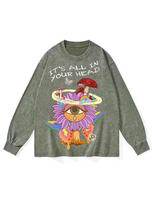 IT'S ALL IN YOUR HEAD WASHED LONG-SLEEVE TSHIRT
