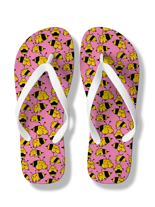 Playful Bumblebee Bliss FLIP FLOPS