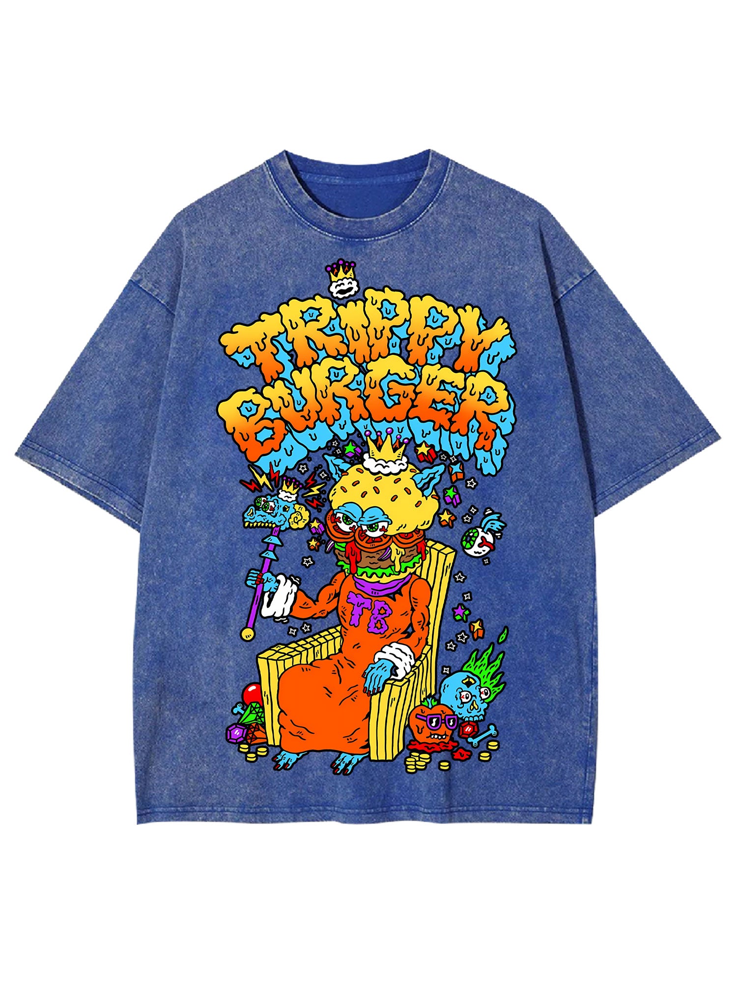 Trippy Burger Washed Tshirt