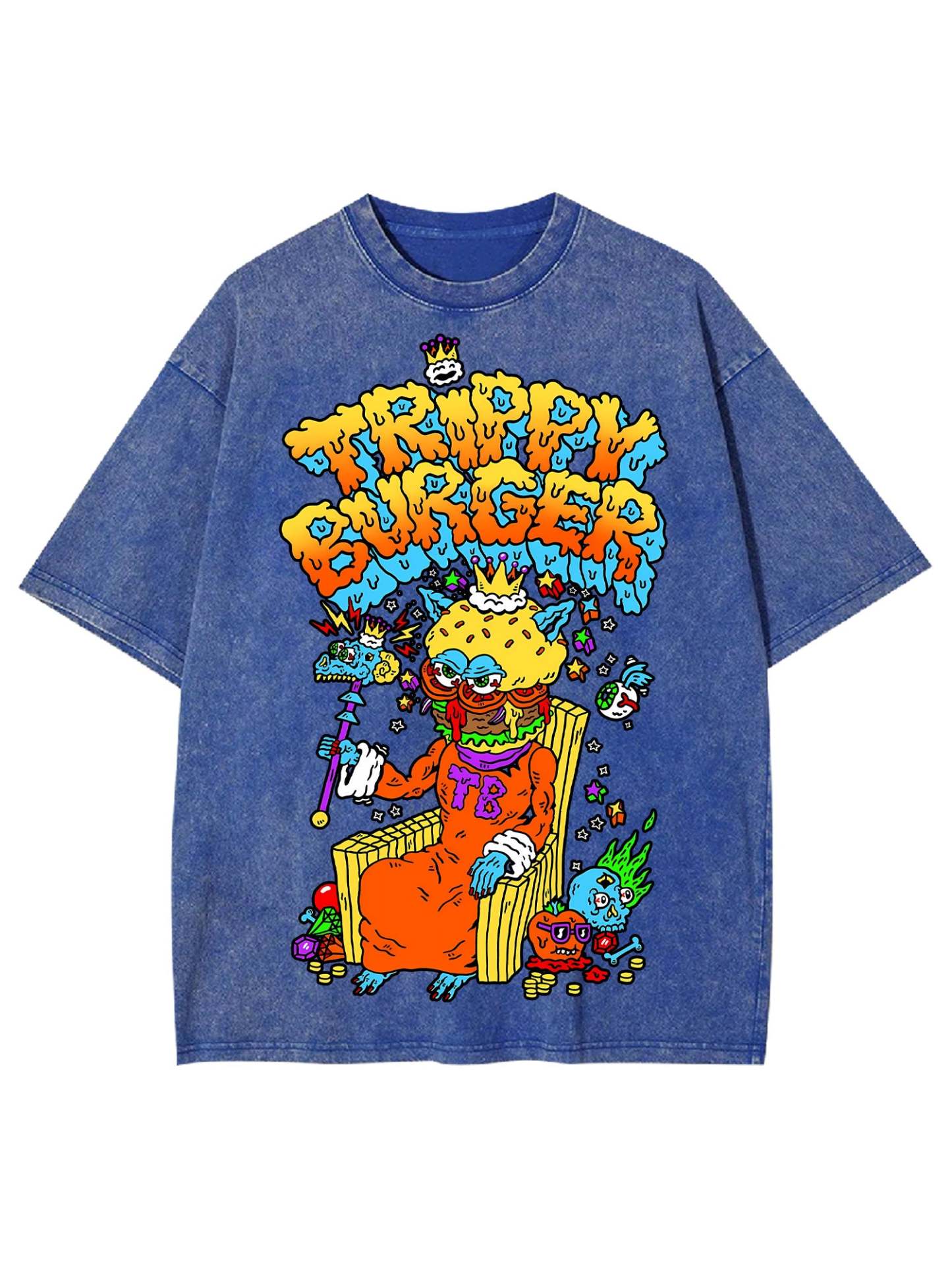 Trippy Burger Washed Tshirt