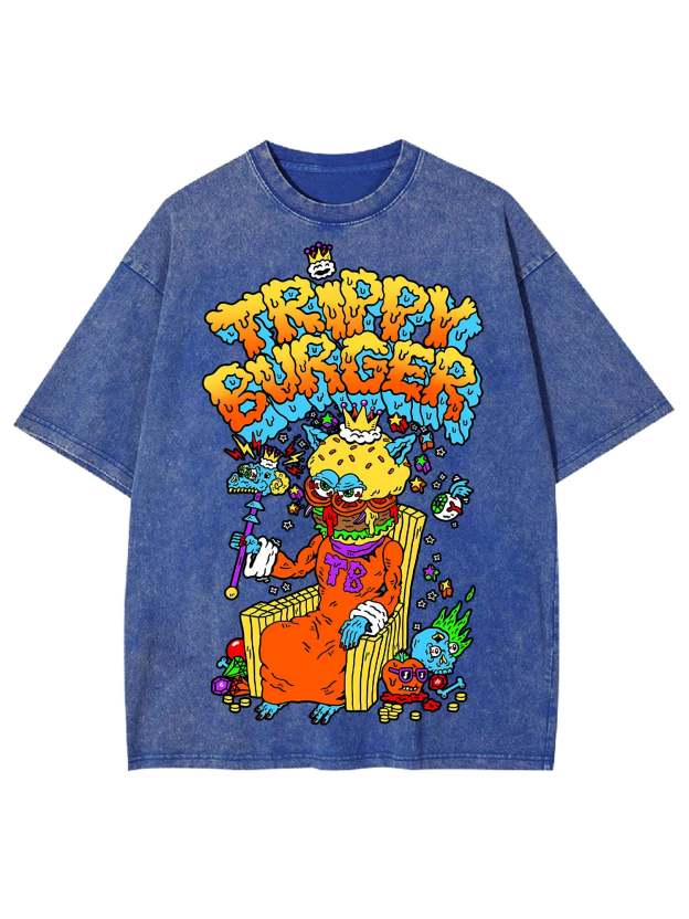 Trippy Burger Washed Tshirt