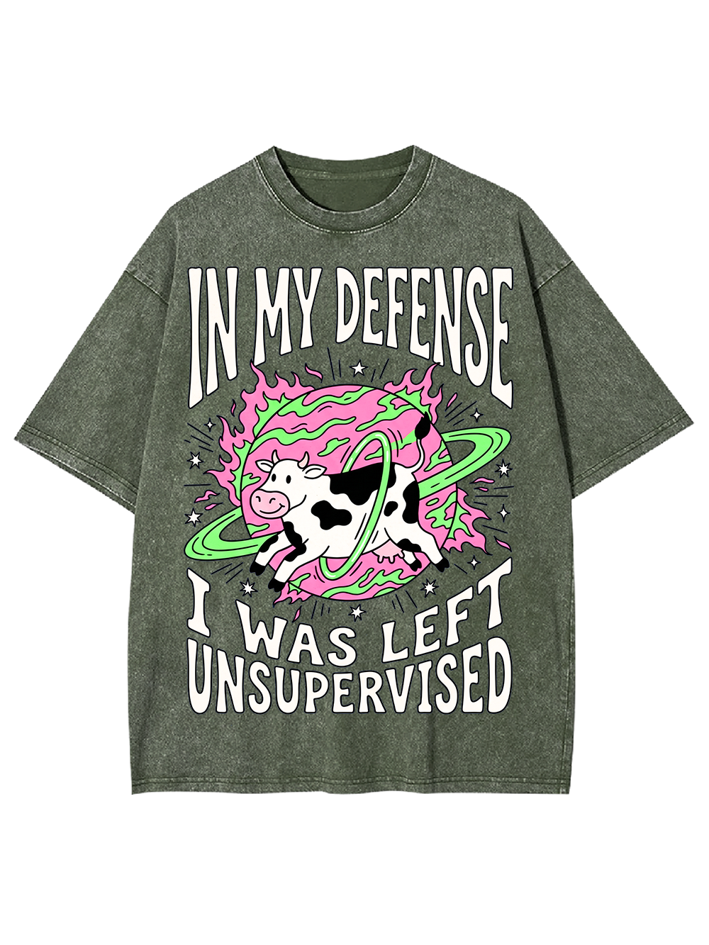 UNSUPERVISED COW AAA WASHED TSHIRT
