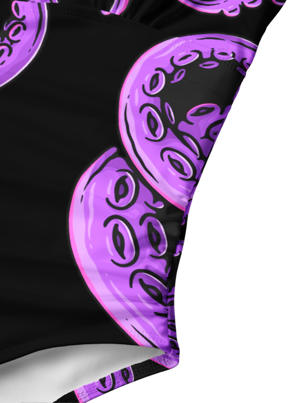 PURPLE TENTACLES V-NECK ONE PIECE SWIMSUIT