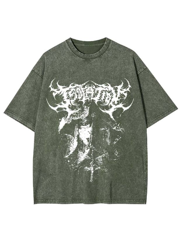 Dark Ritual Aesthetic Washed Tshirt
