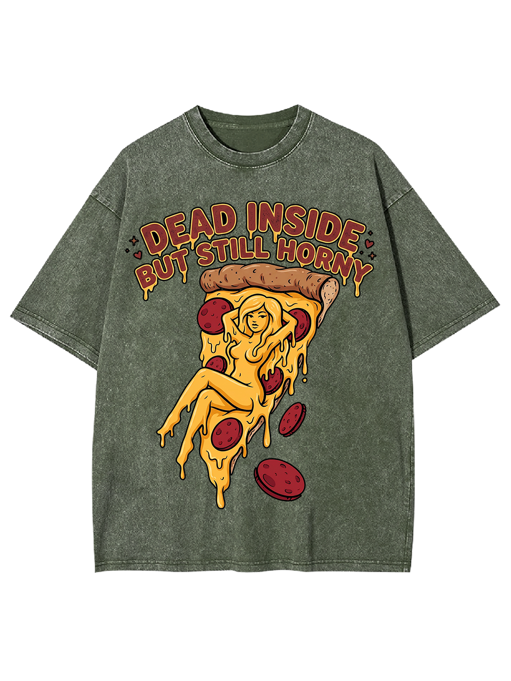 HORNY PIZZA AAA WASHED TSHIRT
