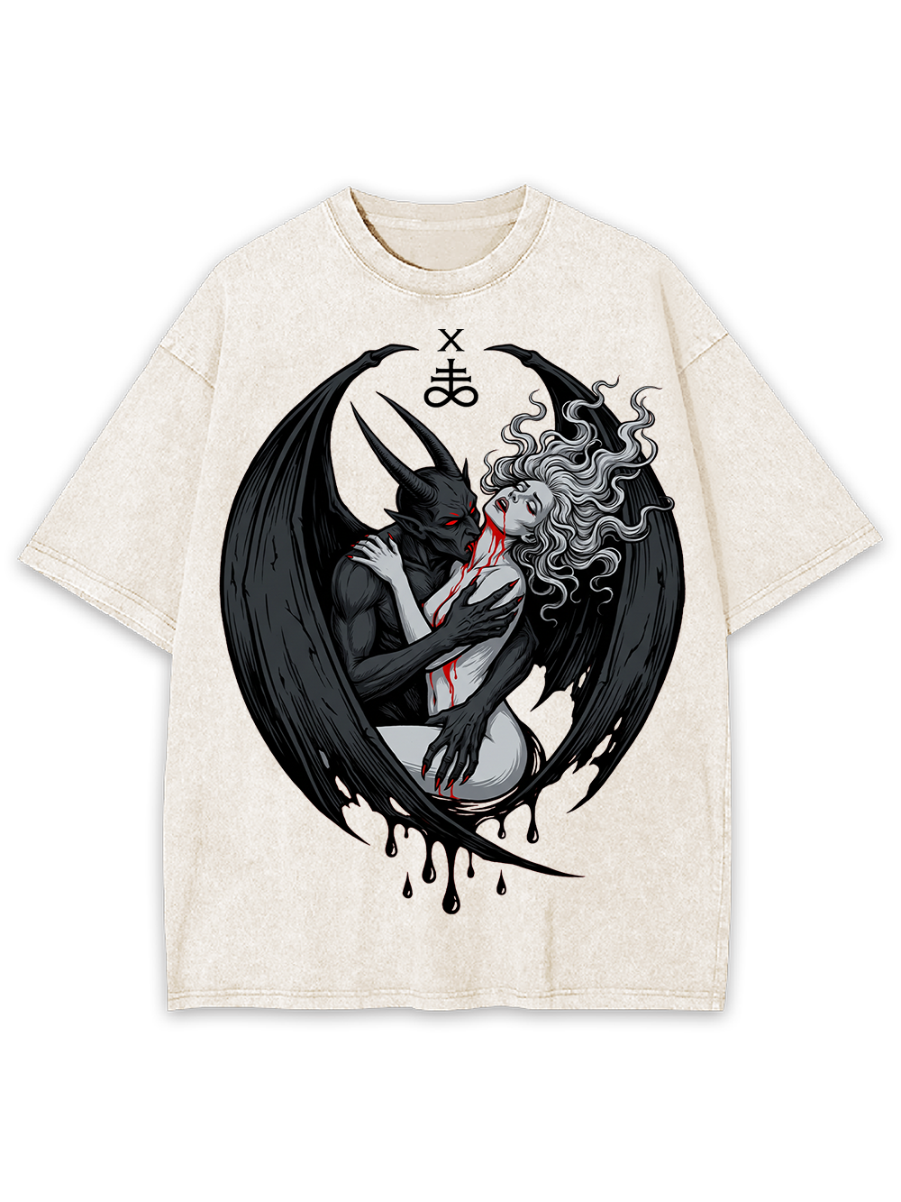 DEMON EMBRACE WASHED TSHIRT
