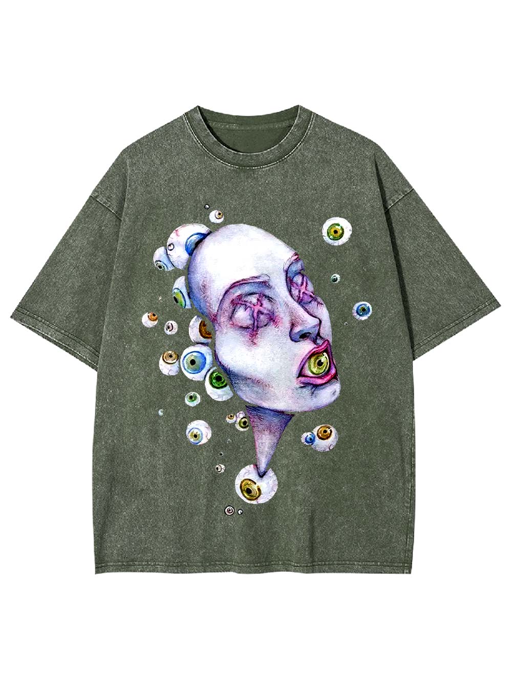 Surreal Eyeball Visions Washed Tshirt