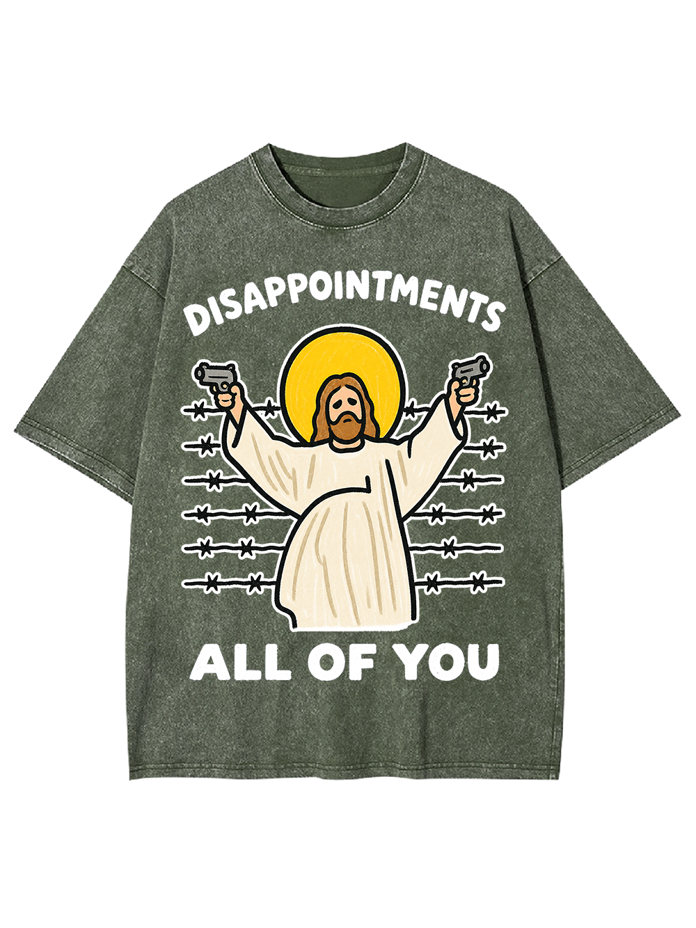 GUNS JESUS AAA WASHED TSHIRT