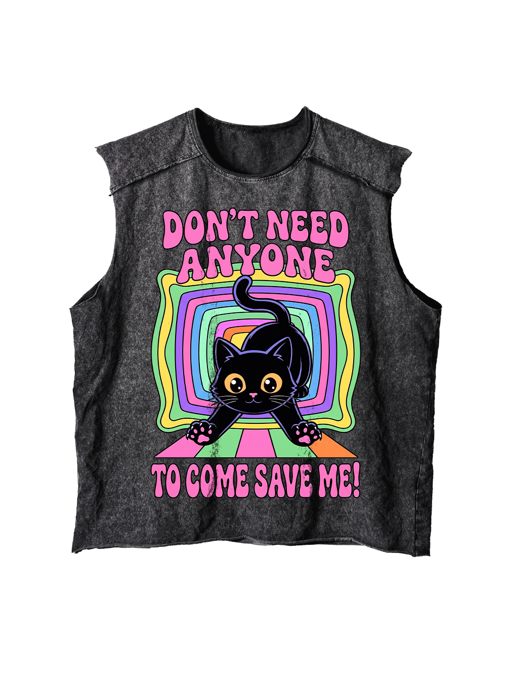 RAINBOW RESCUE CAT DISTRESSED TANK