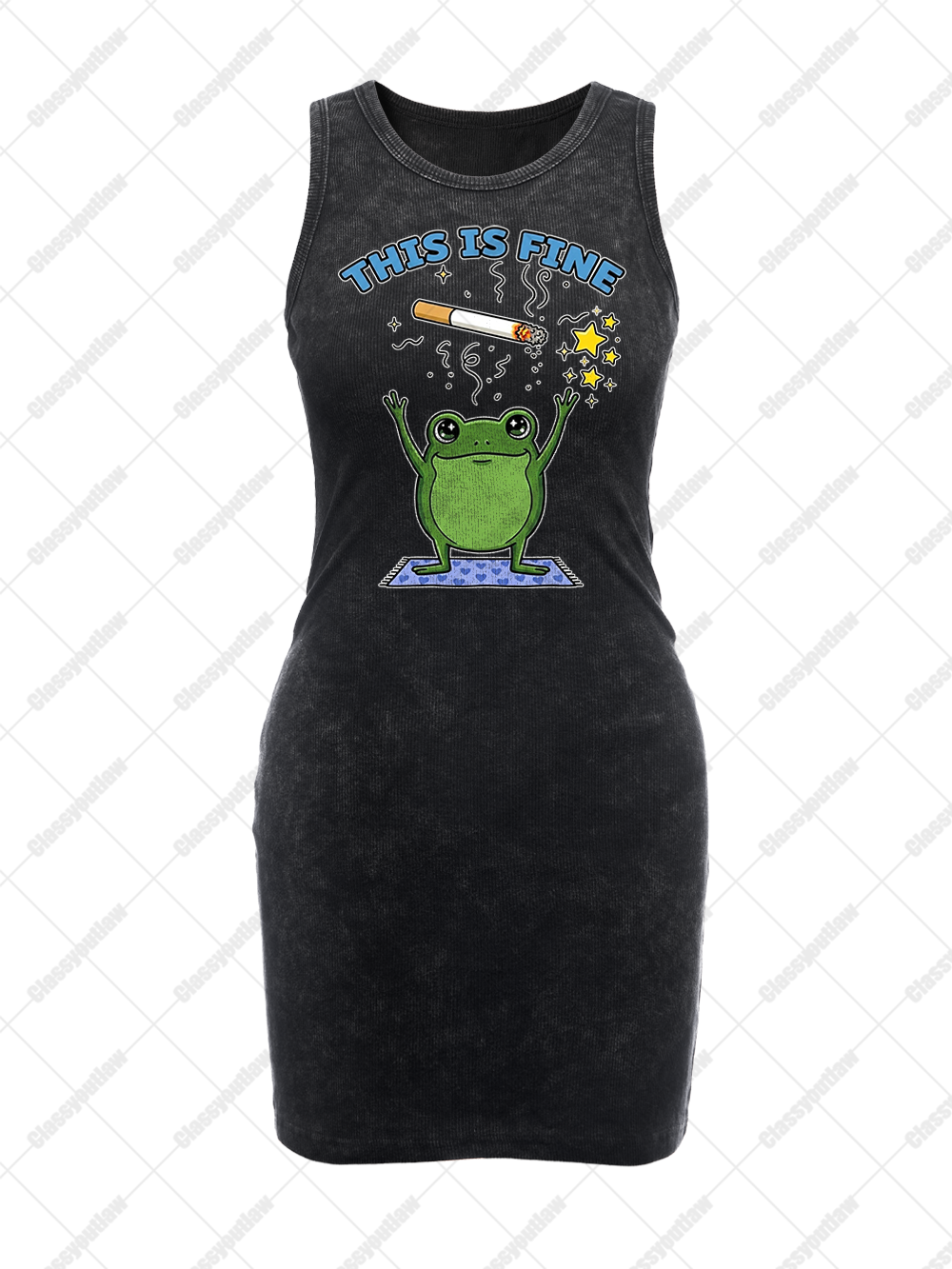 FROG CHAOS VINTAGE BODYCON TANK DRESS