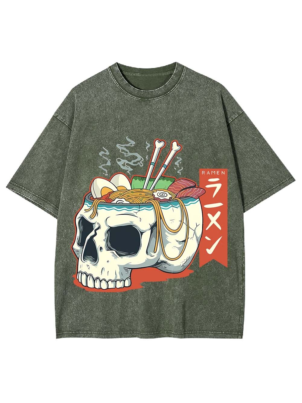 SKULL RAMEN DELIGHT WASHED TSHIRT