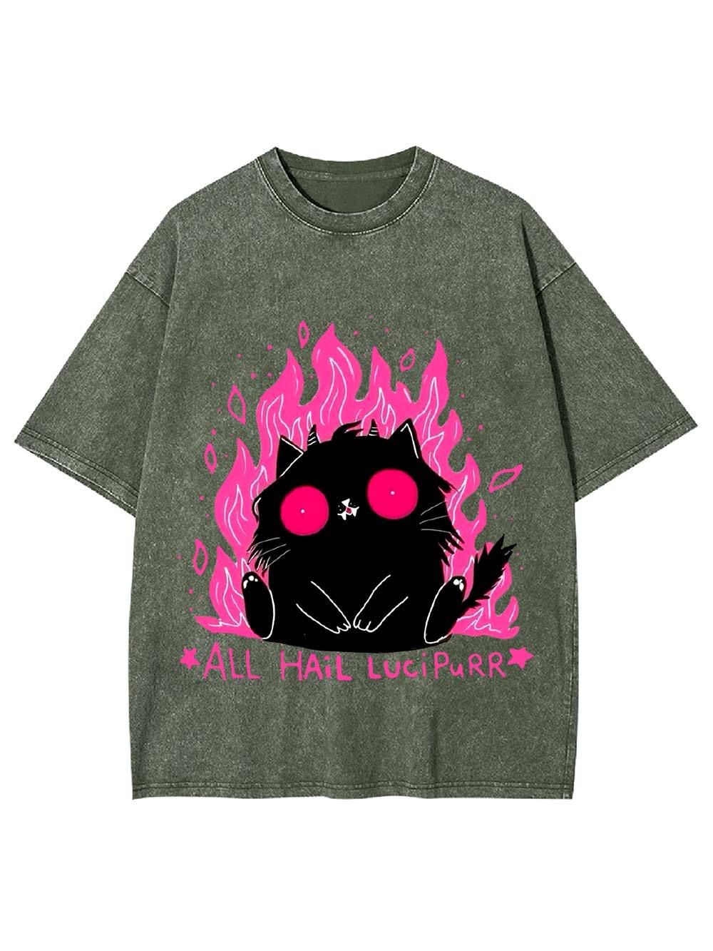 All Hail Lucipurr Washed Tshirt