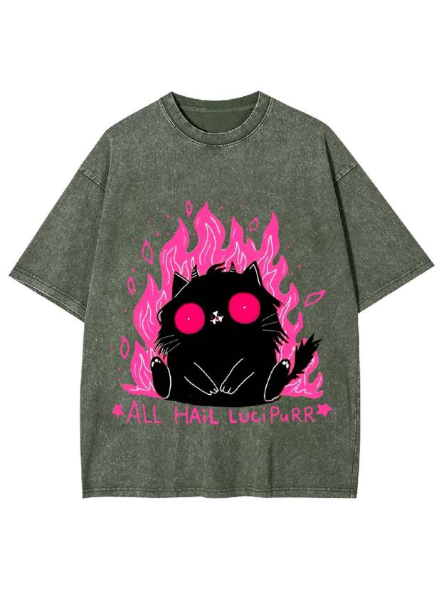 All Hail Lucipurr Washed Tshirt