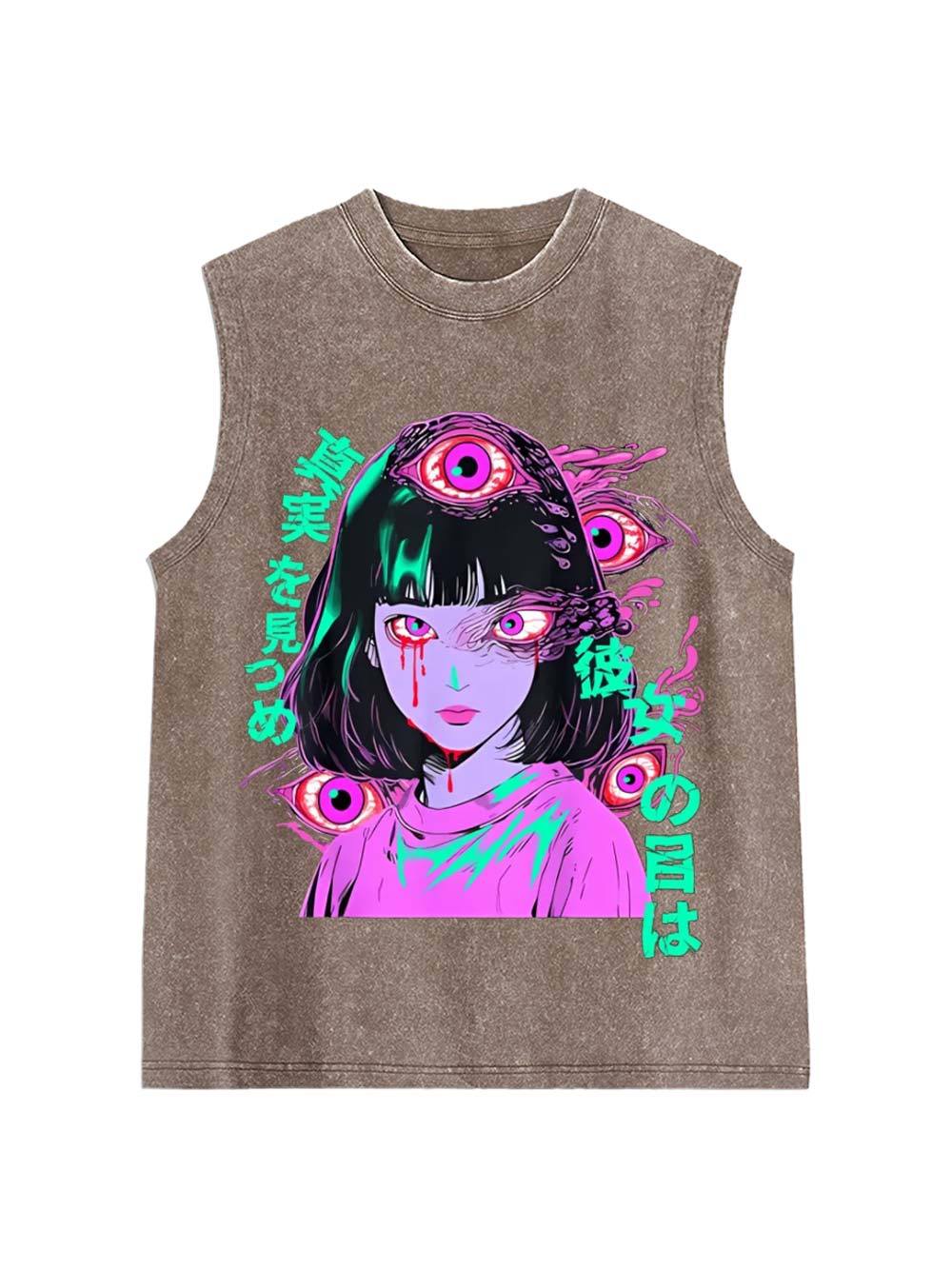 Her Eyes Gaze Into The Truth Washed Tank Top