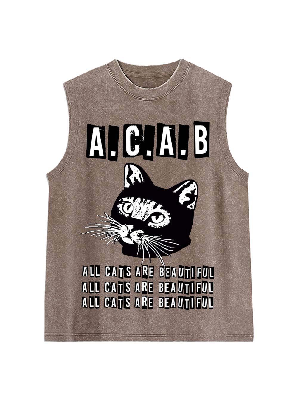 All Cats Are Beautiful Washed Tank Top
