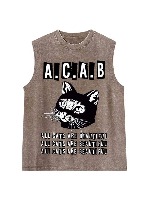 All Cats Are Beautiful Washed Tank Top