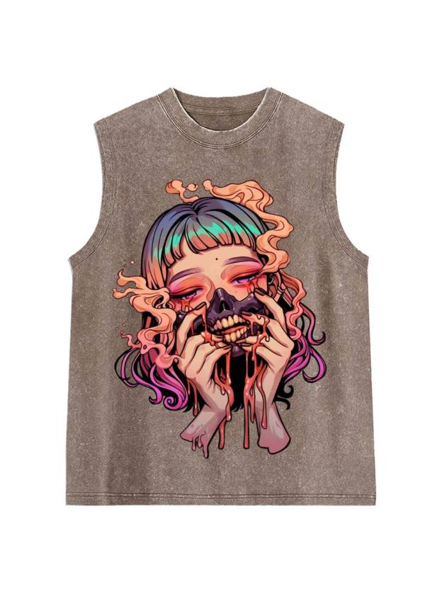 Jester Of Death Washed Tank Top