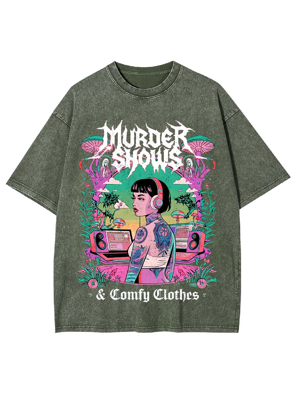 Murder Shows & Comfy Clothes Washed Tshirt