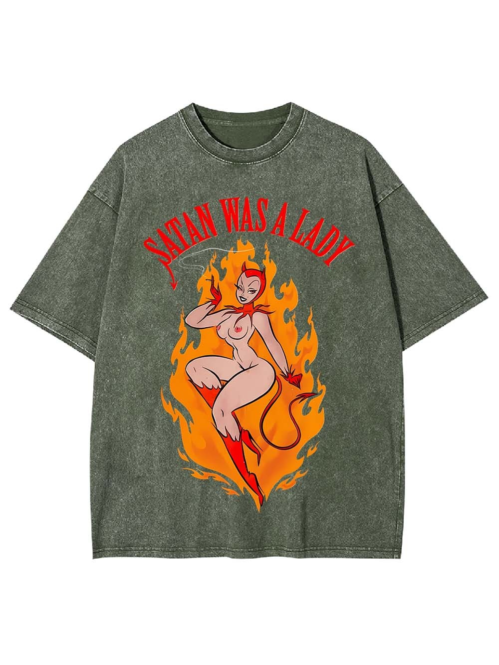Satan Was A Lady Washed Tshirt