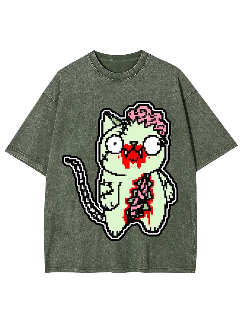 Zombie Cat Washed Tshirt