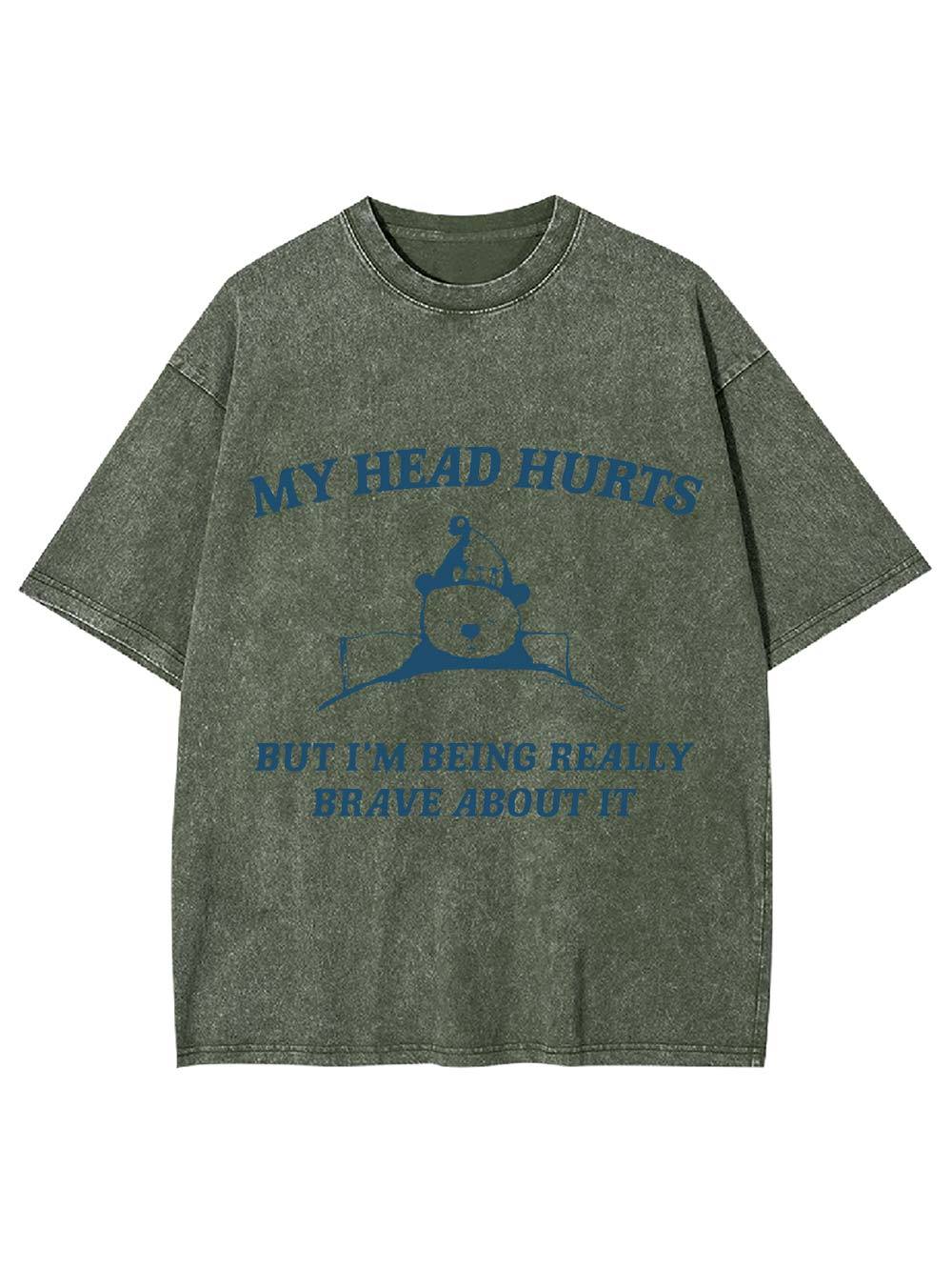 My Head Hurts Washed Tshirt