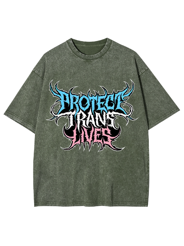 Protect Trans Lives Washed Tshirt