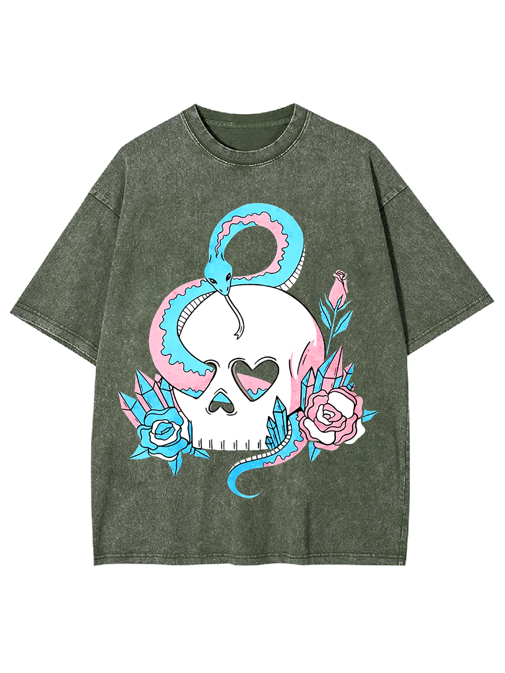 Serpent and Skull Elegance Washed Tshirt