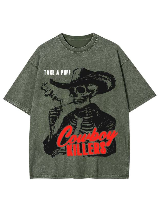 Take a Puff: Cowboy Killers Washed Tshirt