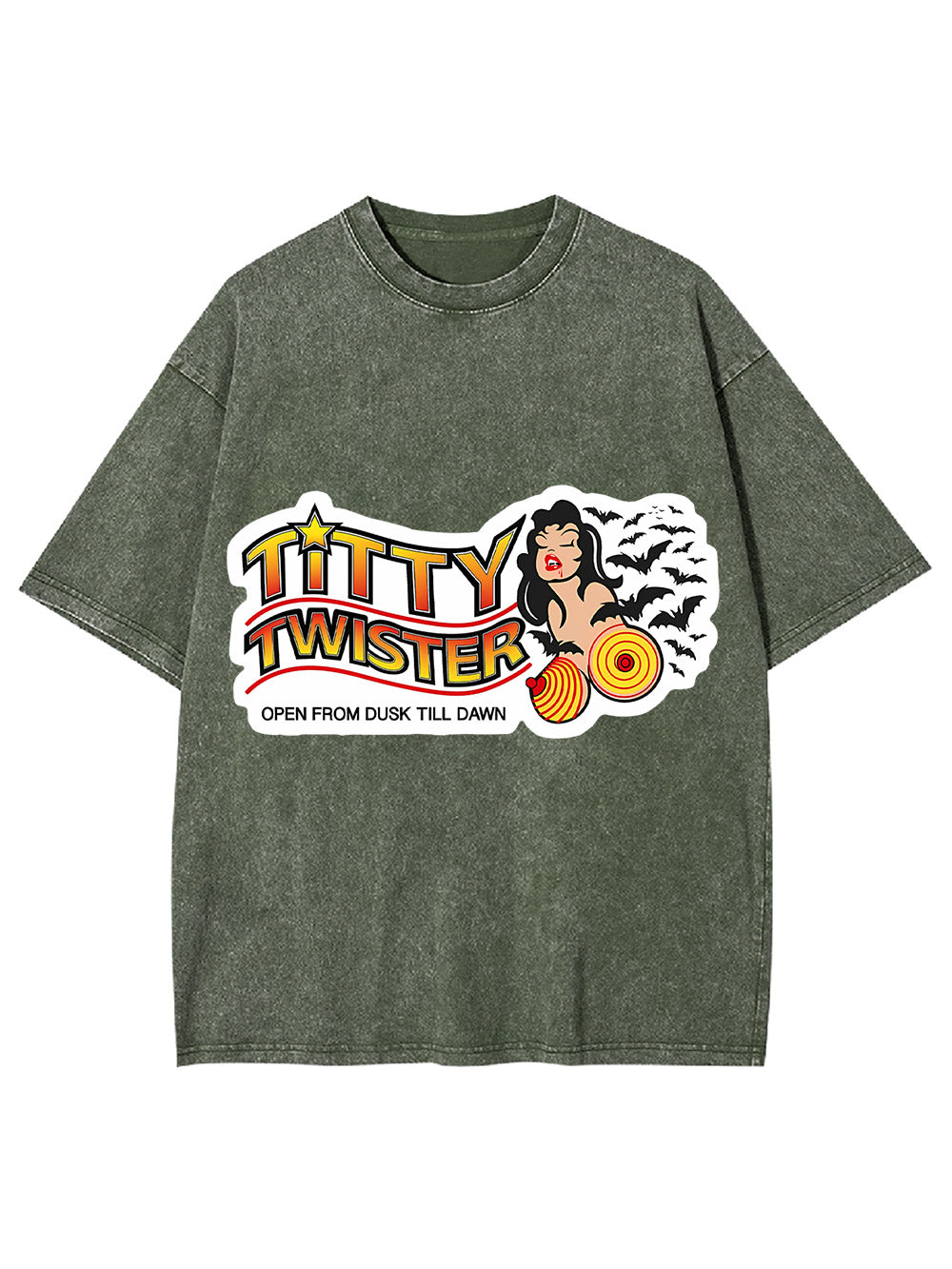 TITTY TWISTER OPEN FROM DUSK TILL DAWN WASHED T-SHIRT-ClassyOutlaw