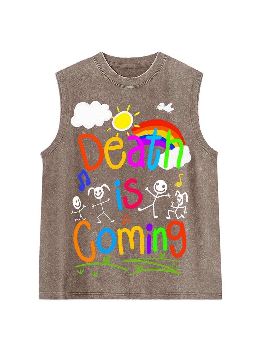 Death Is Coming Washed Tank Top