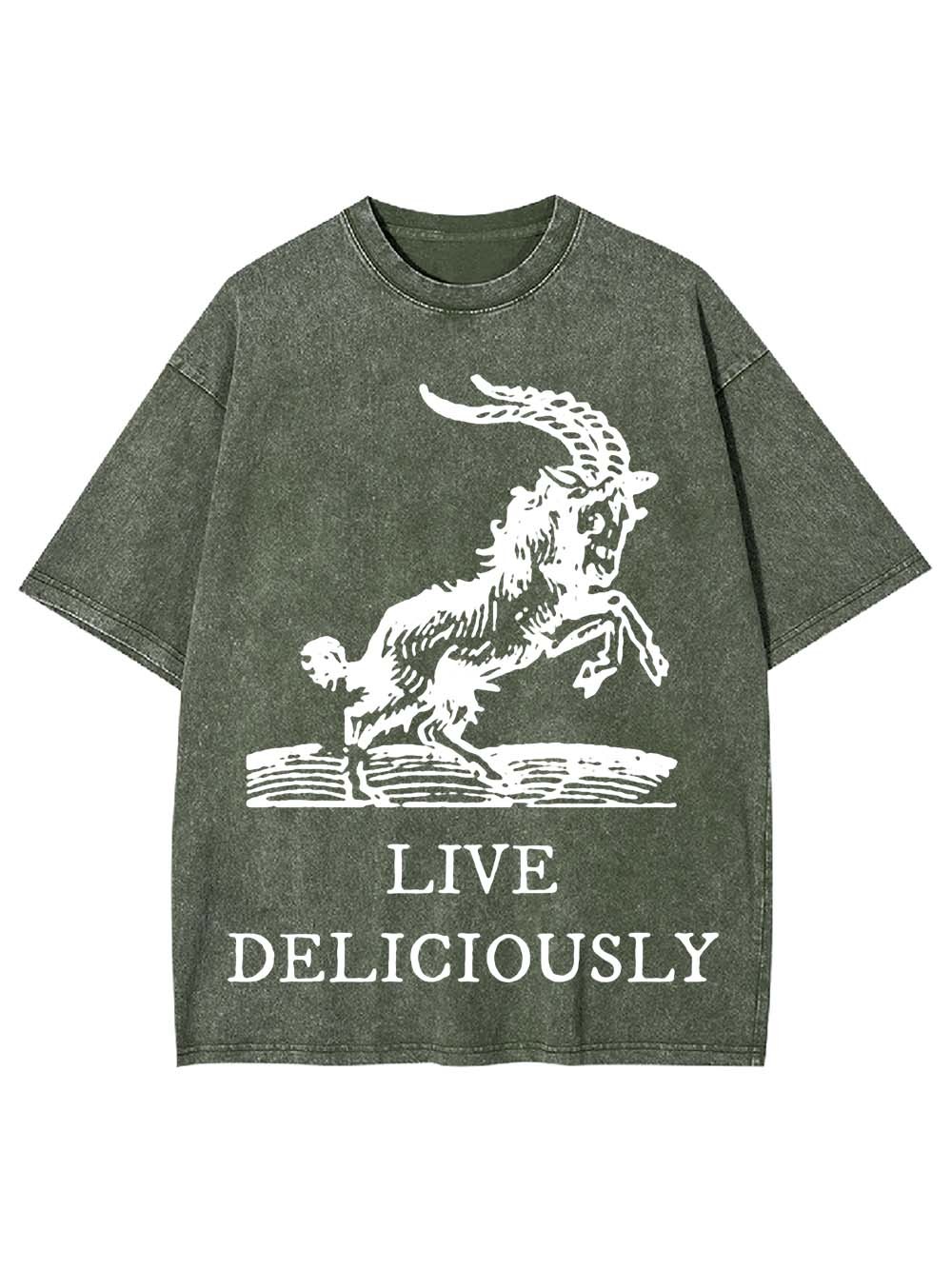Live Deliciously Washed Tshirt