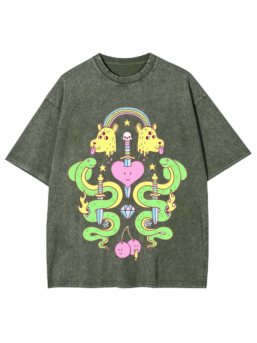 Serpents And Symbols Washed Tshirt