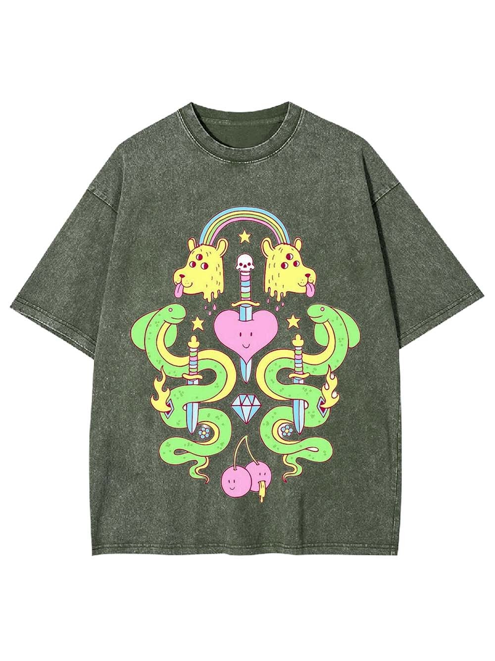 Serpents And Symbols Washed Tshirt