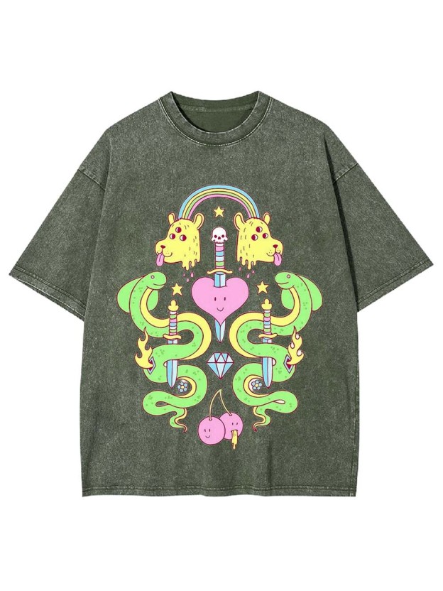 Serpents And Symbols Washed Tshirt