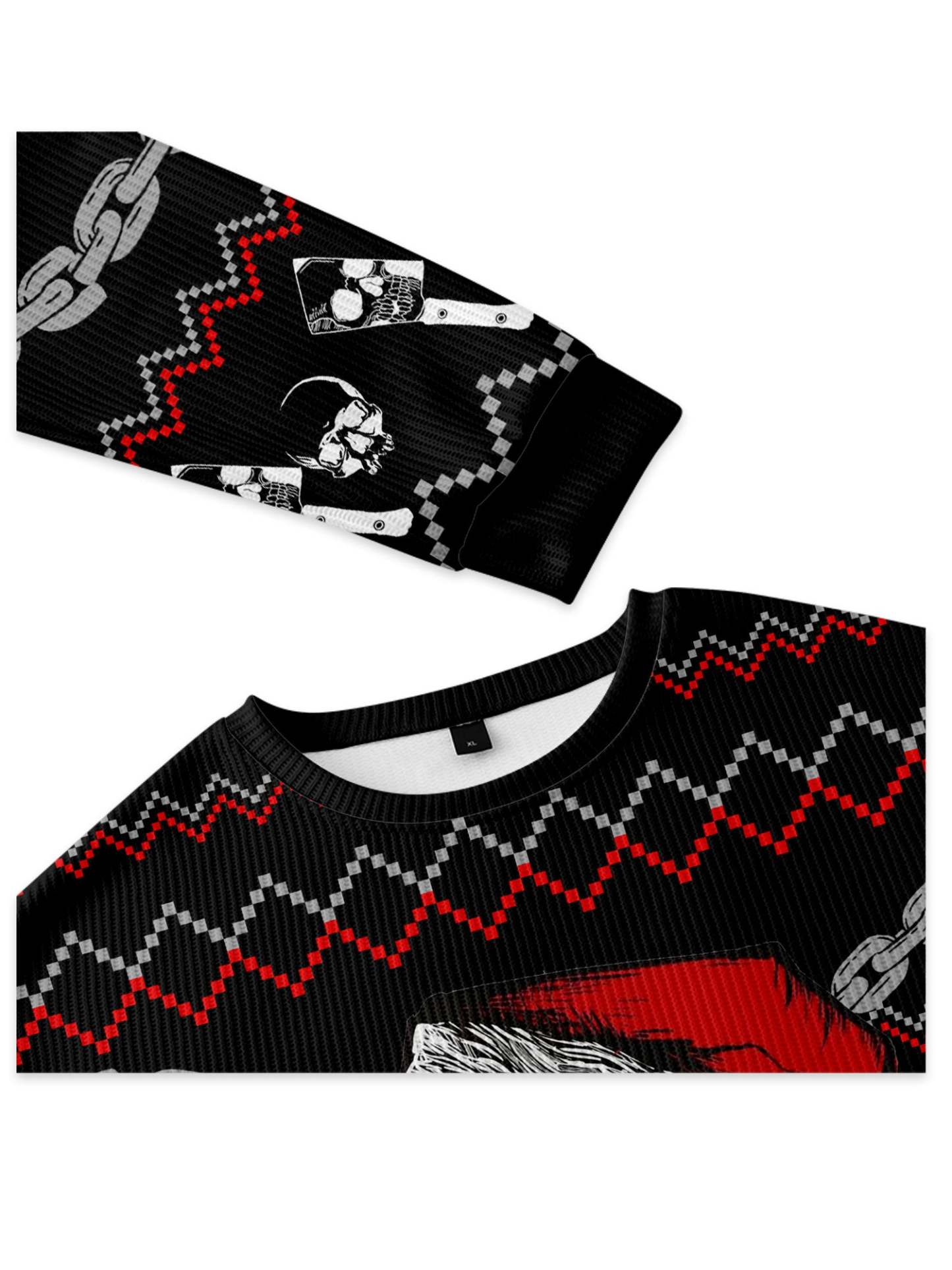 SKULLS AND CHAINS UGLY CHRISTMAS SWEATSHIRT