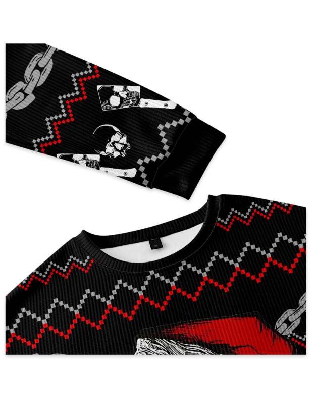 SKULLS AND CHAINS UGLY CHRISTMAS SWEATSHIRT