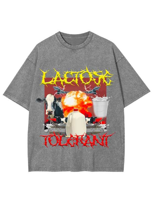 Lactose Intolerant Washed Tshirt