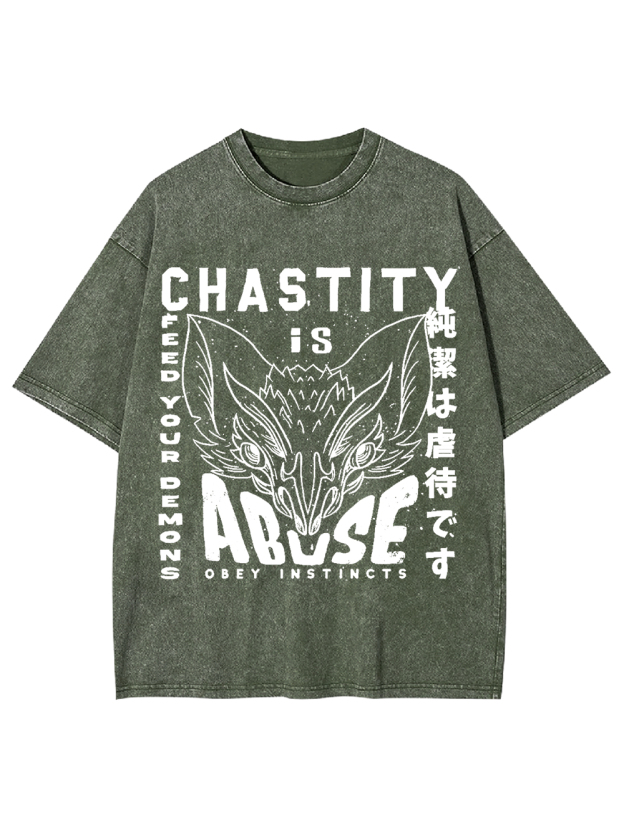 Chastity Is Abuse Washed Tshirt