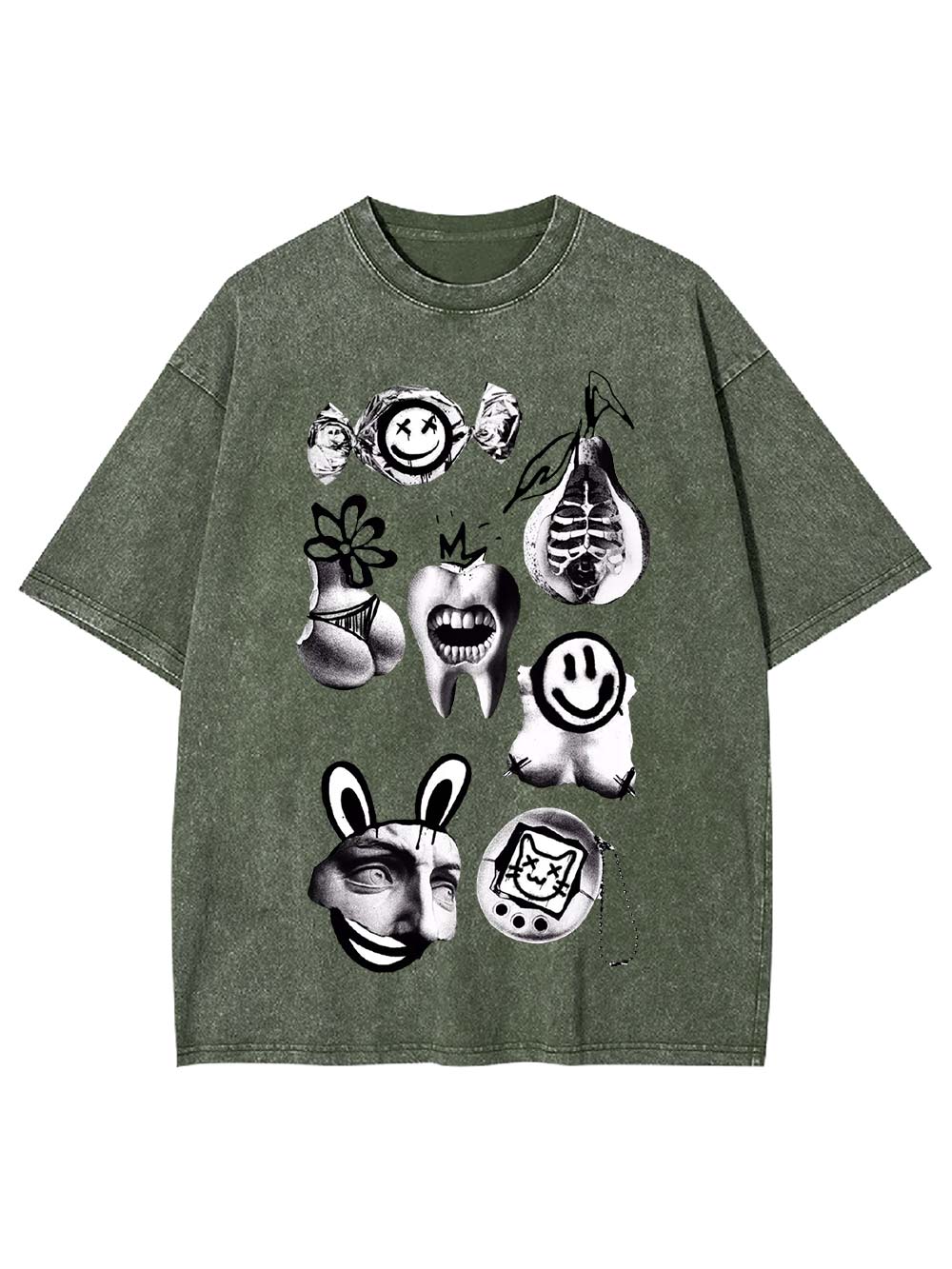 Abstract Chaos Collage Washed Tshirt